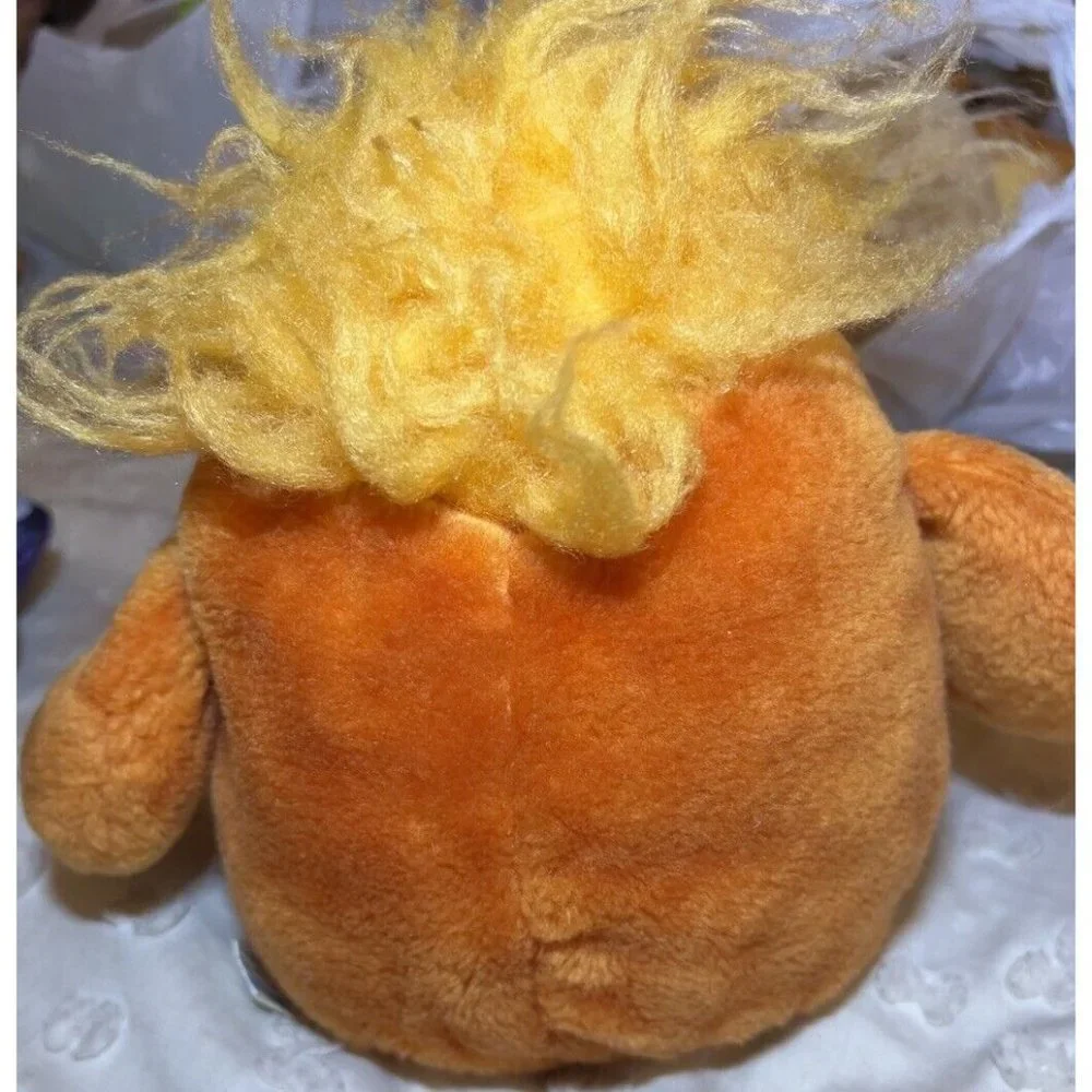 Vintage 1985‎ Animal Toy Imports Orange Rubber Face Plush Stuffed Animal Rare